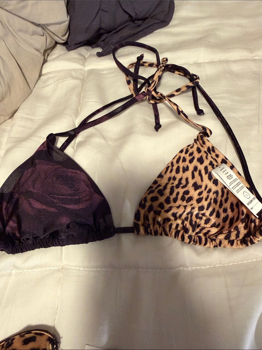 Good American Leopard Roses Print Triangle Bikini Set - Small NWT - Picture 7 of 8